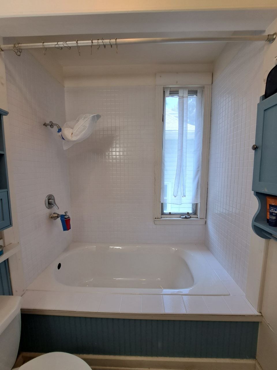 After — refreshed, bright ceramic wall tile